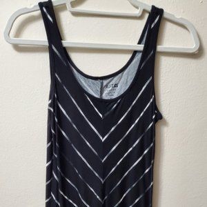APT.9 black women's tank top with gray stripes, S.